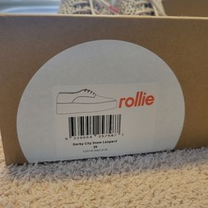 ROLLIE Derby City Snow Leopard Genuine Calf Hair platform shoe